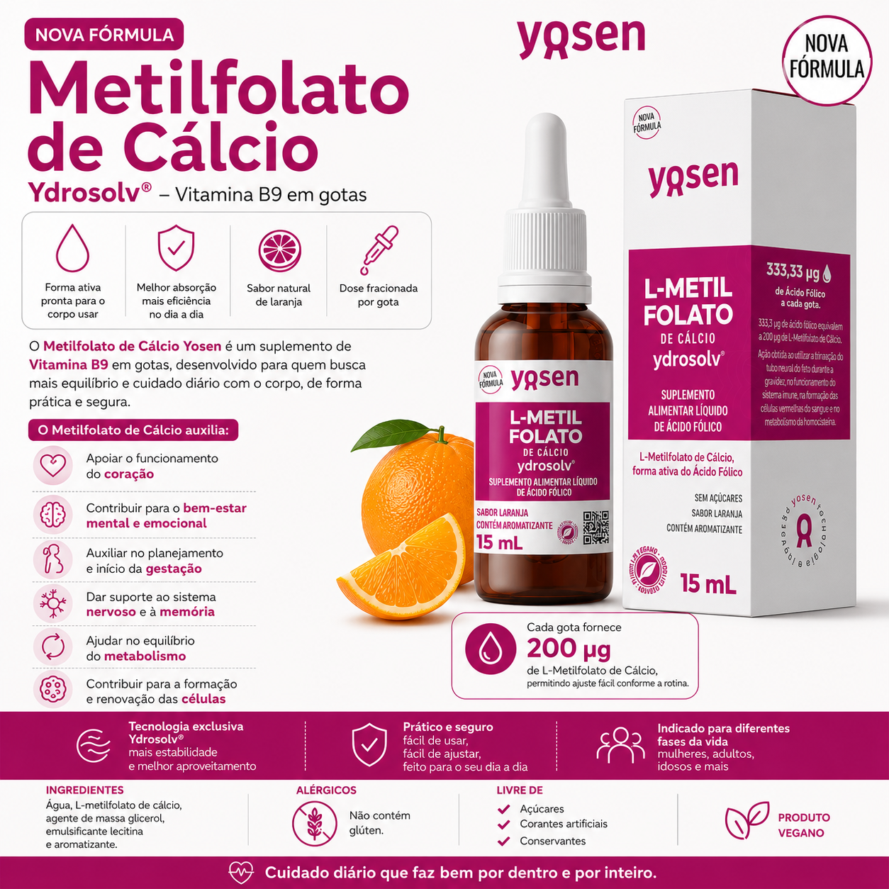 L-Metilfoltato de Cálcio Ydrosolv® - 15ml