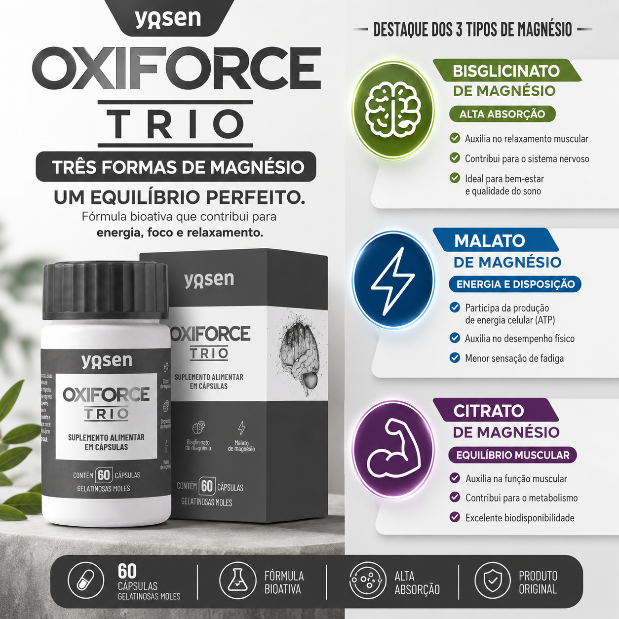 Oxiforce Trio - 60 Cápsulas
