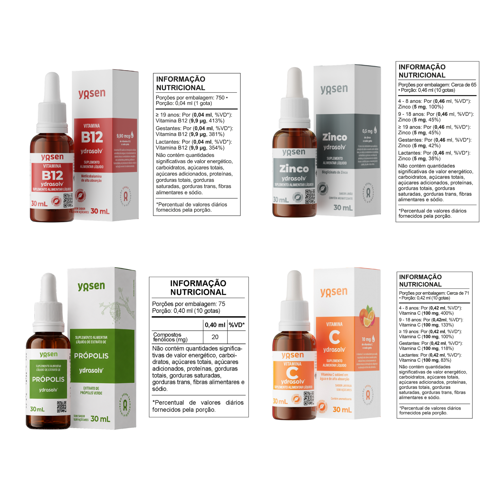 Kit Saúde Feminina: Juventude - Vitamina B12, Vitamina C, Zinco e Própolis
